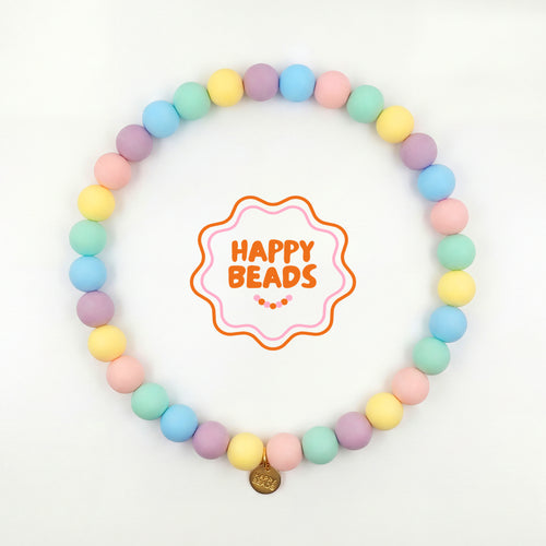 Candy Swirl Dog Necklace – Handmade Silicone Beads - Happy Beads