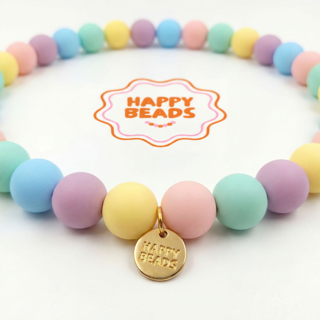 Candy Swirl Dog Necklace – Handmade Silicone Beads - Happy Beads