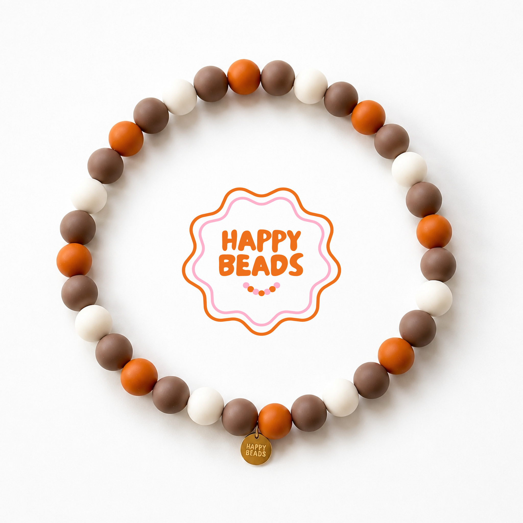 Caramel Drizzle Dog Necklace – Handmade Silicone Beads