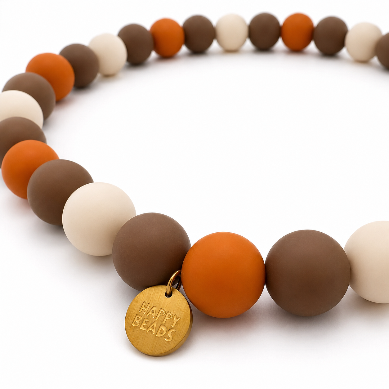 Caramel Drizzle Dog Necklace – Handmade Silicone Beads