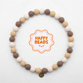 Cocoa Pebble Dog Necklace – Handmade Silicone Beads - Happy Beads