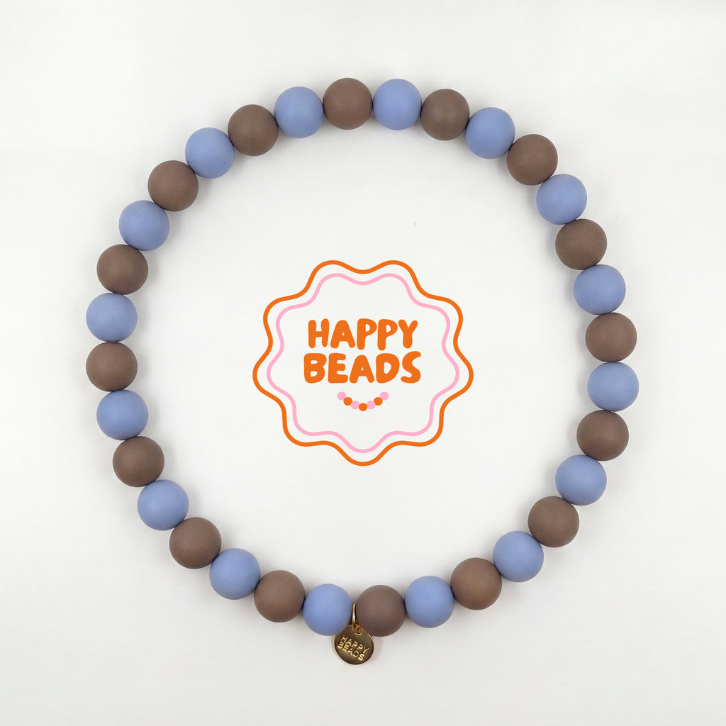 Dusty Blue Dog Necklace – Handmade Silicone Beads - Happy Beads