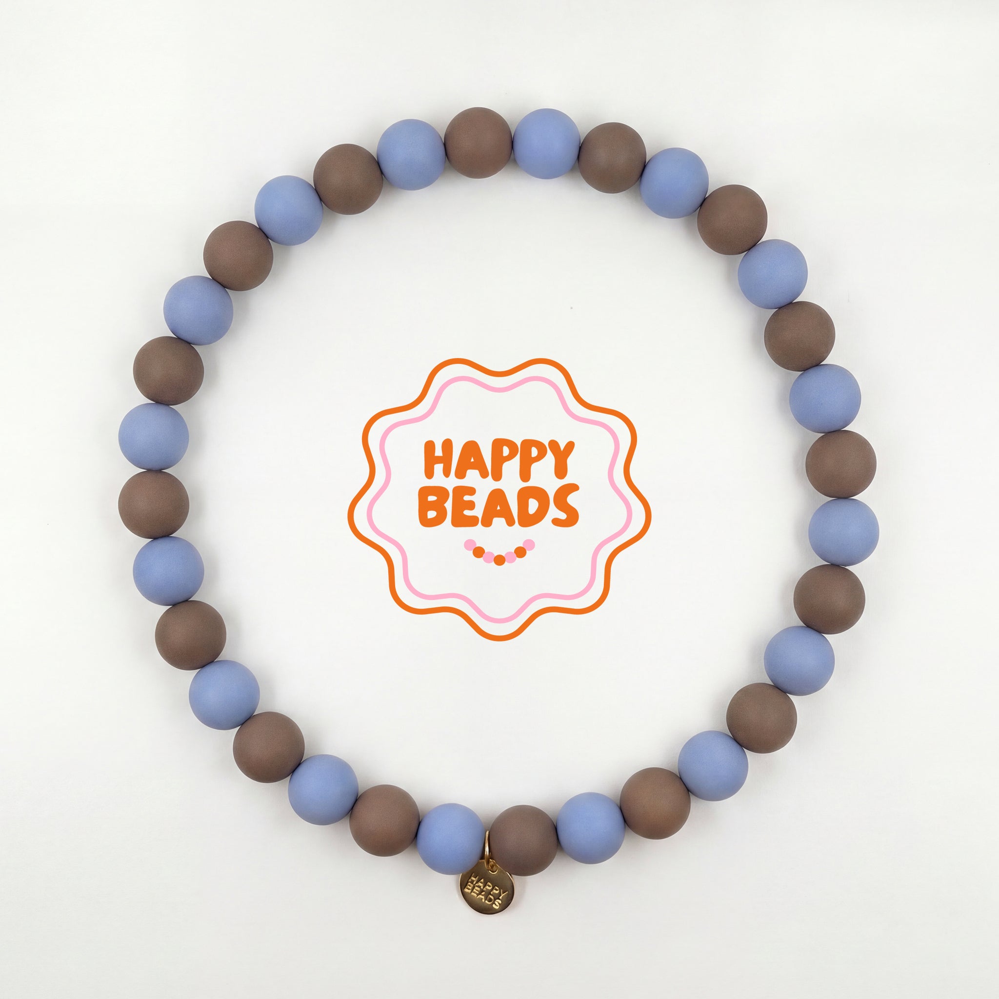 Dusty Blue Dog Necklace – Handmade Silicone Beads - Happy Beads