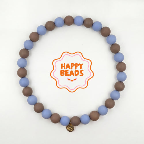 Dusty Blue Dog Necklace – Handmade Silicone Beads - Happy Beads