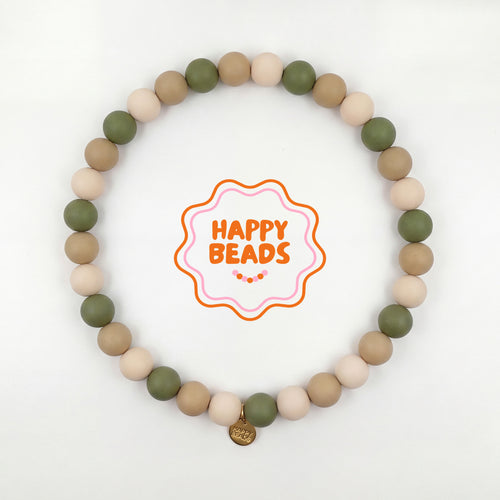 Forest Buddy Dog Necklace – Handmade Silicone Beads - Happy Beads