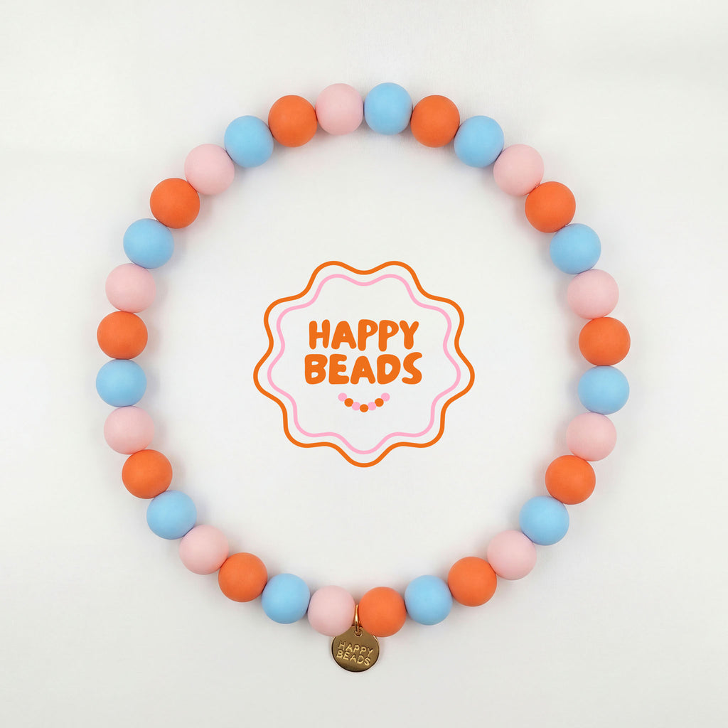 Happy Pebble Dog Necklace – Handmade Silicone Beads - Happy Beads