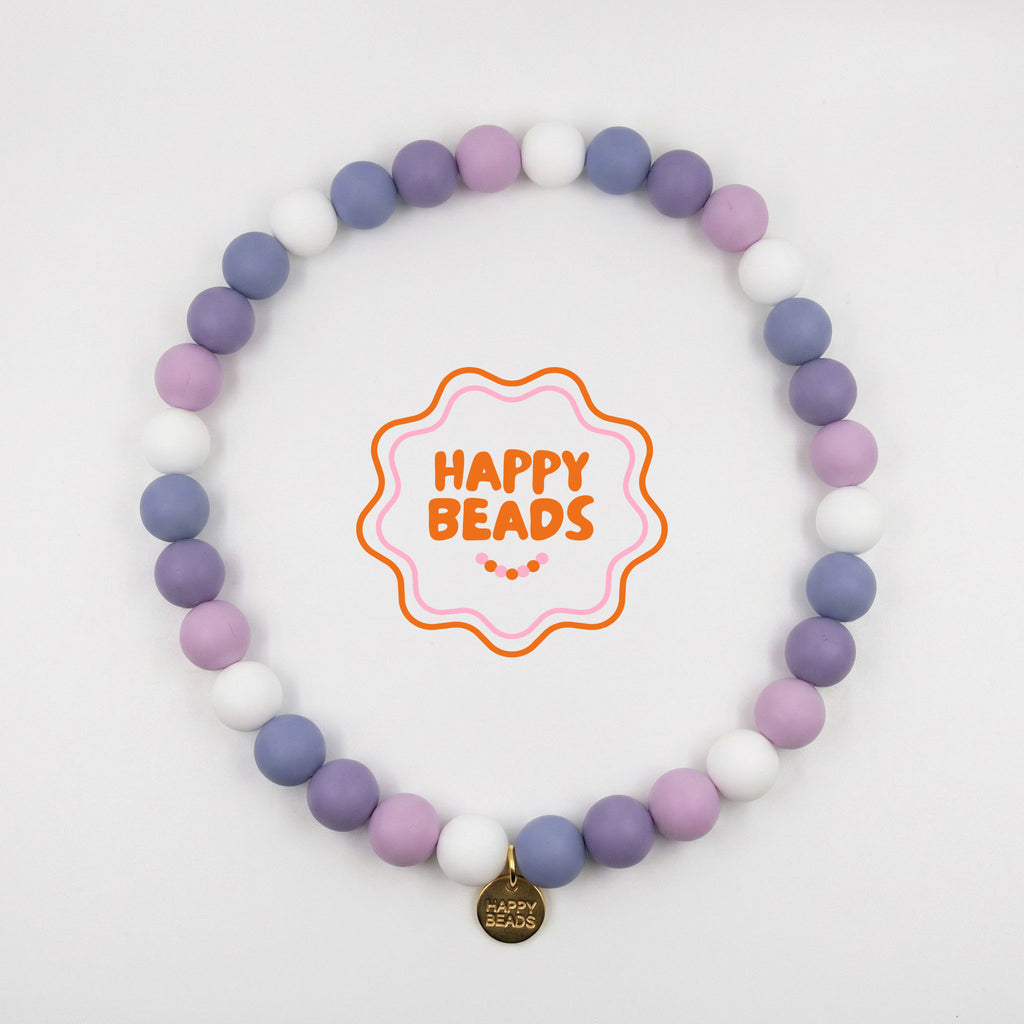 Lavender Fog Dog Necklace – Handmade Silicone Beads