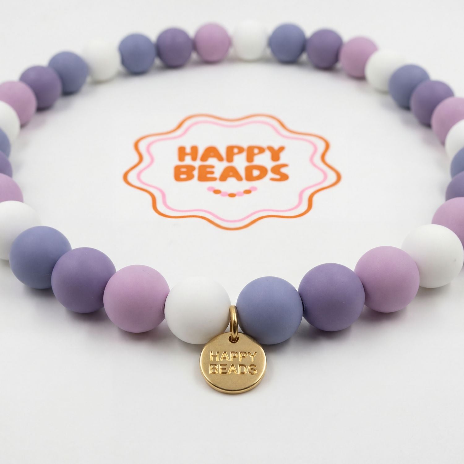Lavender Fog Dog Necklace – Handmade Silicone Beads - Happy Beads