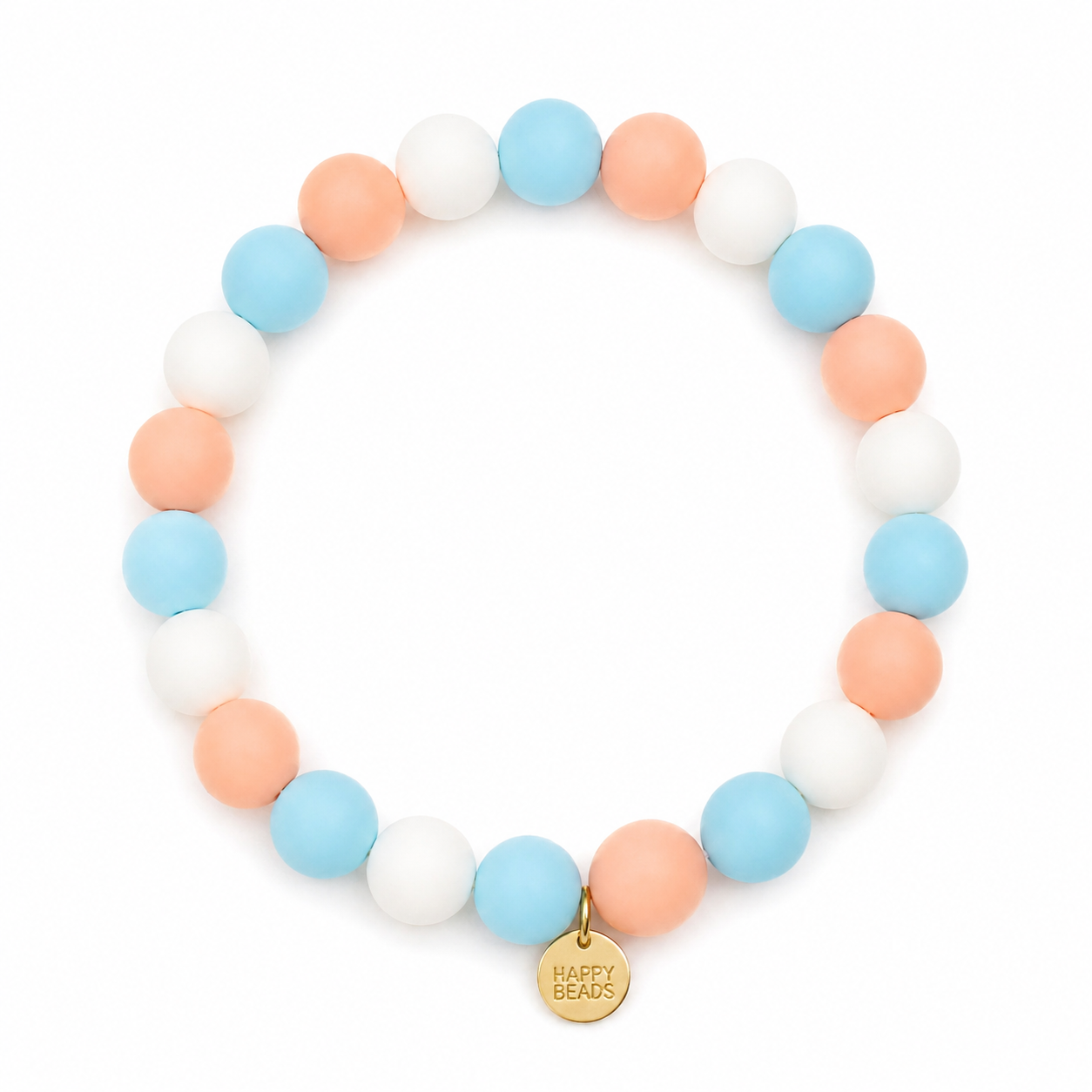 Mia Blue Dog Necklace by Happy Beads featuring handmade silicone beads on a stylish dog accessory.