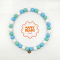 Mint Breeze dog necklace by Happy Beads featuring handmade silicone beads in mint green for stylish pet accessories.