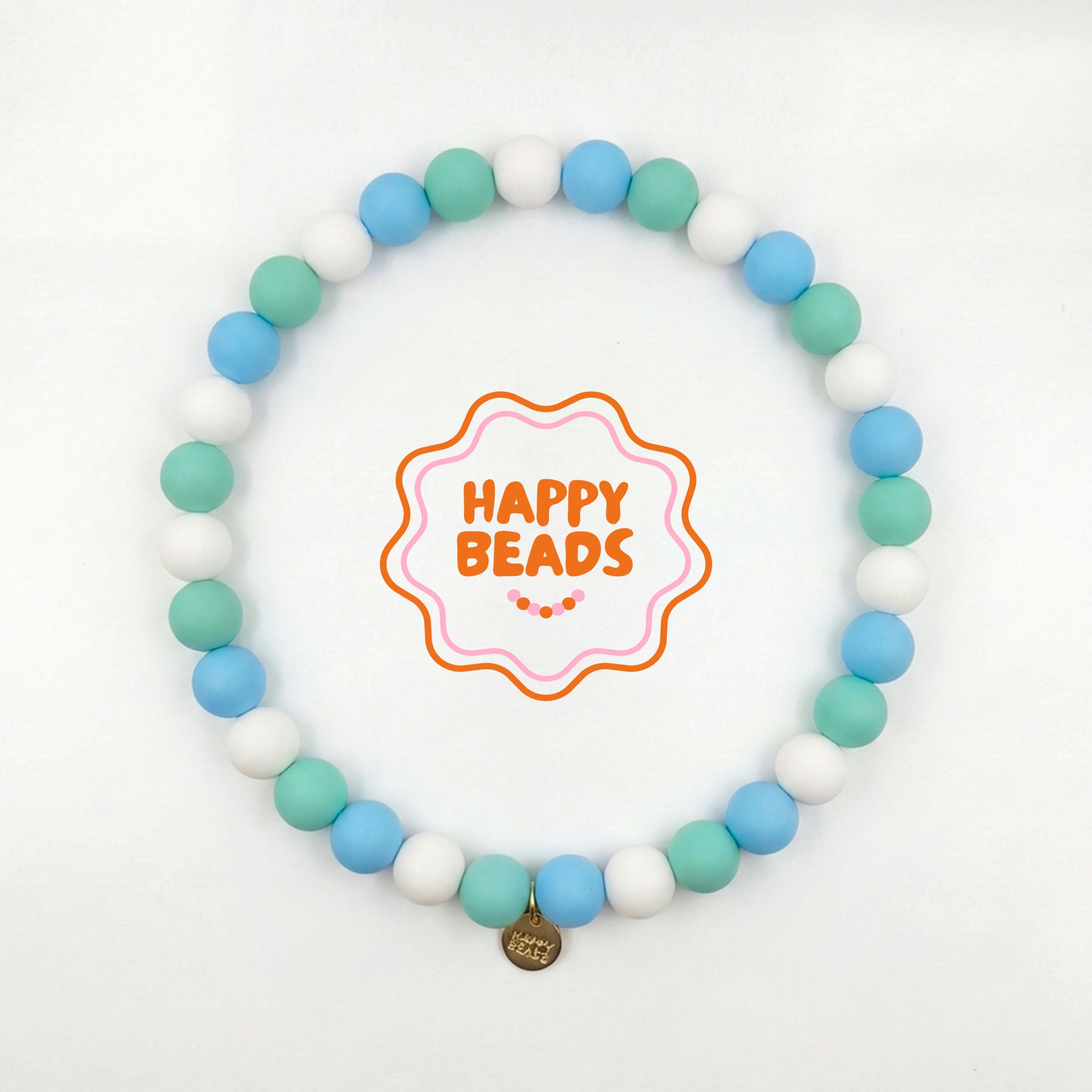 Mint Breeze dog necklace by Happy Beads featuring handmade silicone beads in mint green for stylish pet accessories.
