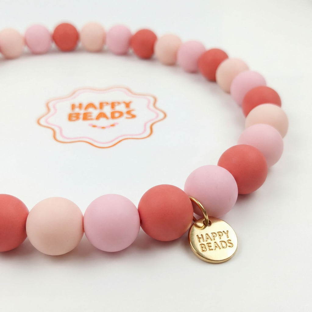 Rose Milk Dog Necklace – Handmade Silicone Beads - Happy Beads