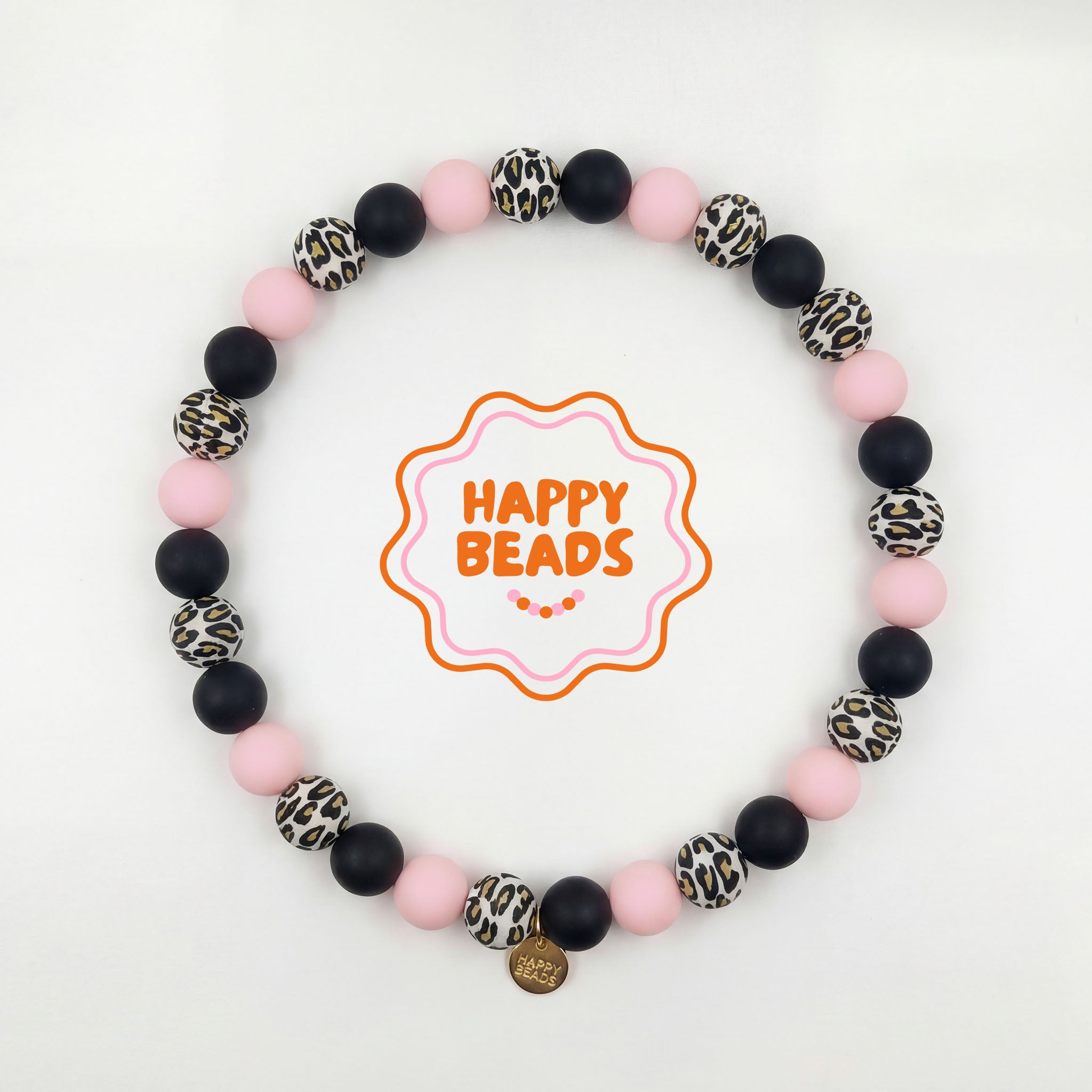 Soft Leopard Dog Necklace – Handmade Silicone Beads - Happy Beads