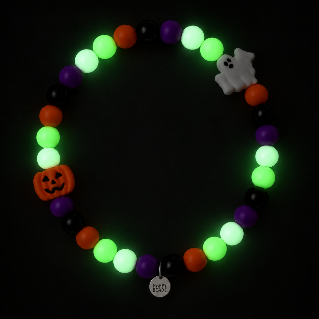 Spooky Glow Dog Necklace – Handmade Silicone Beads