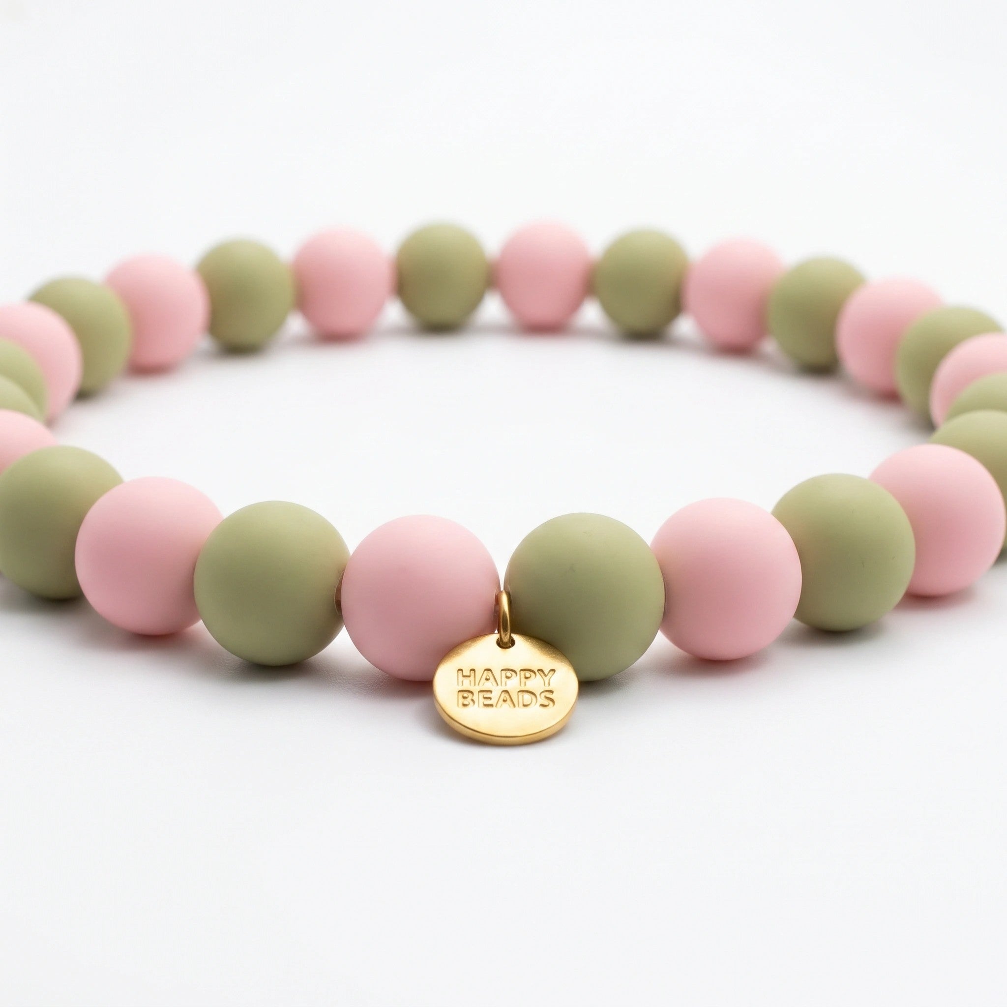 Strawberry Matcha Dog Necklace – Handmade Silicone Beads