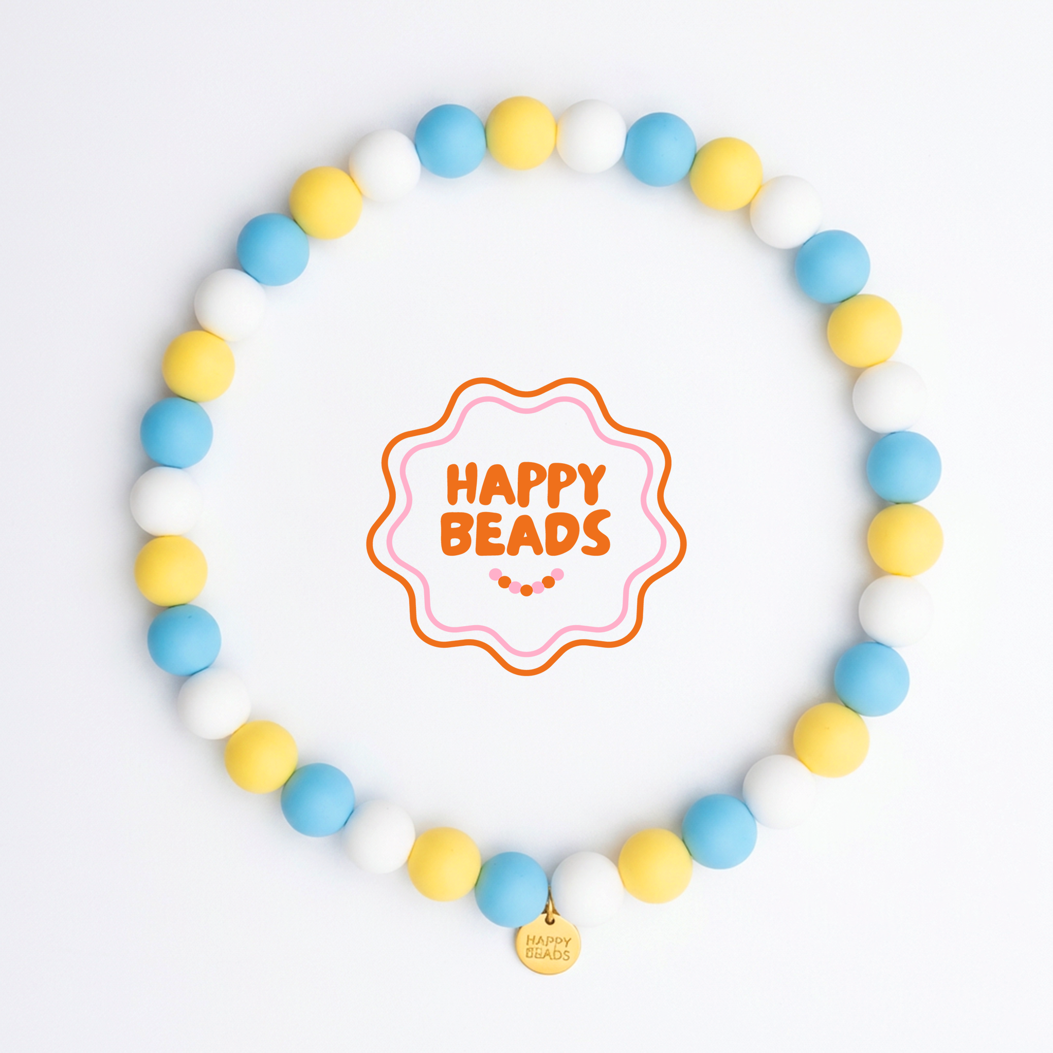 SunnySky image of a Mint Breeze Dog Necklace by Happy Beads, featuring handmade silicone beads on a dog-friendly necklace.