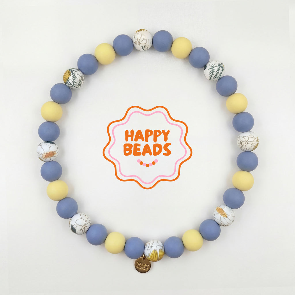 Sunny Bloom Dog Necklace – Handmade Silicone Beads - Happy Beads