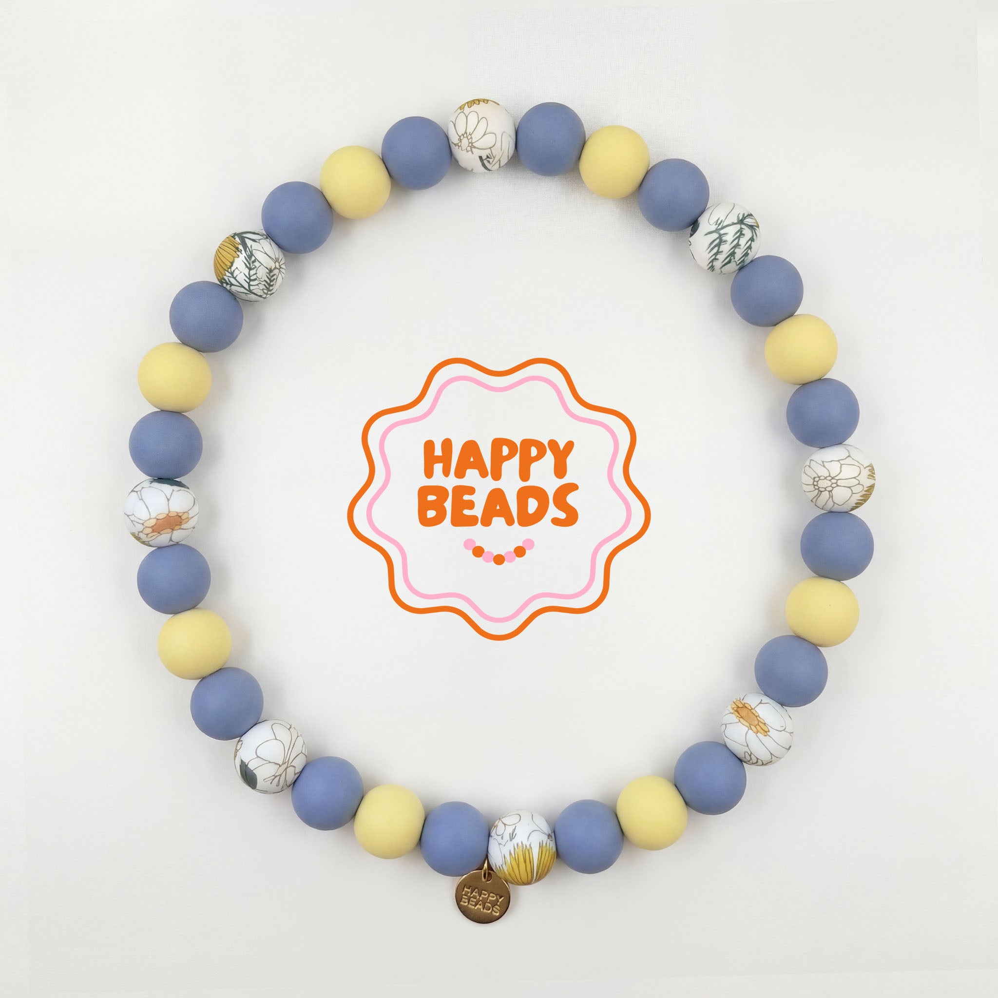 Sunny Bloom Dog Necklace – Handmade Silicone Beads - Happy Beads
